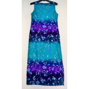 Sag Harbor Womens Sleeveless Long Dress Size 10 Multicolor Floral